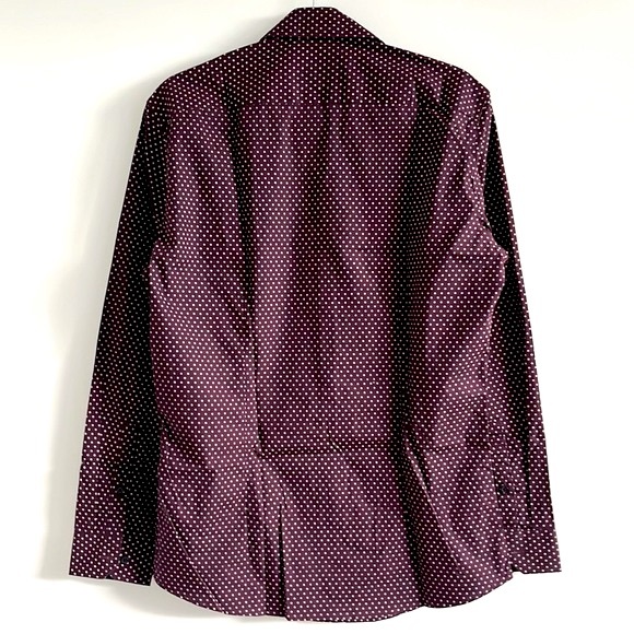 CONNOR CLASSIC BURGUNDY SHIRT. Casual. Dark blue application neck and cuff - Picture 3 of 6